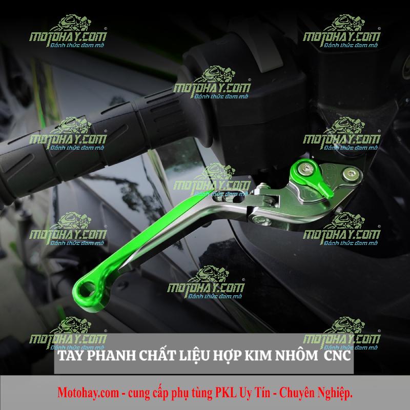 Tay phanh CNC Z500 Ninja500 xanh lá m1